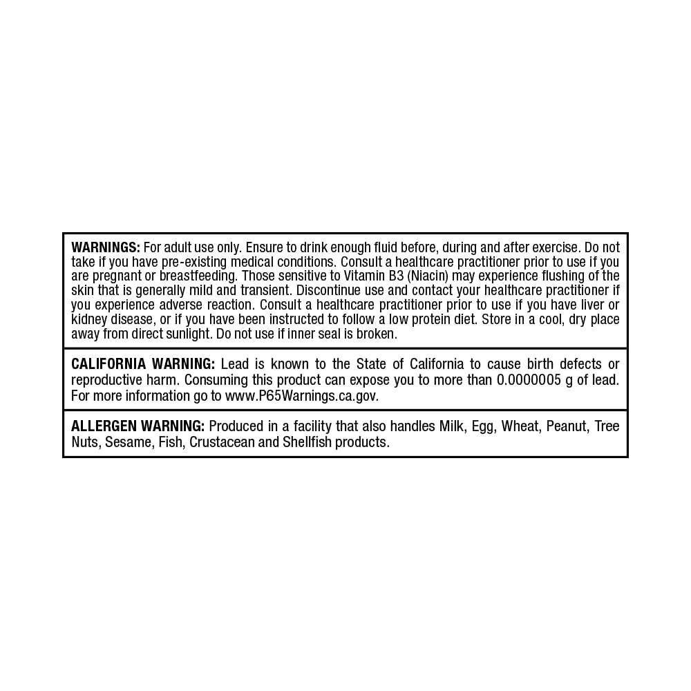 ALLMAX AMINOCORE bottle back nutrition panel close-up