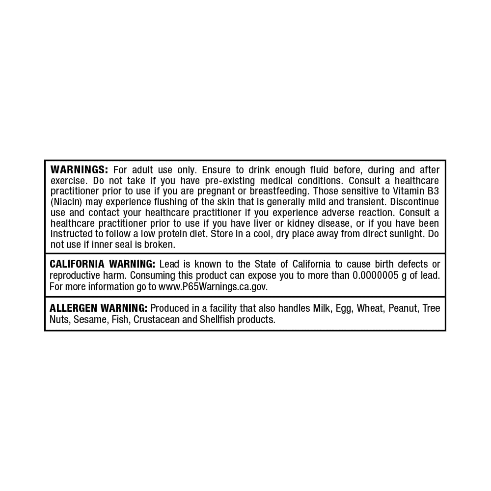 Nutrition label details show B vitamins for energy support.