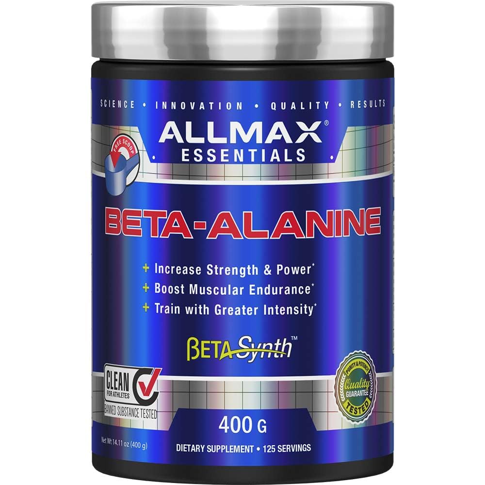 AllMax Beta-Alanine Powder bottle powering endurance during workouts
