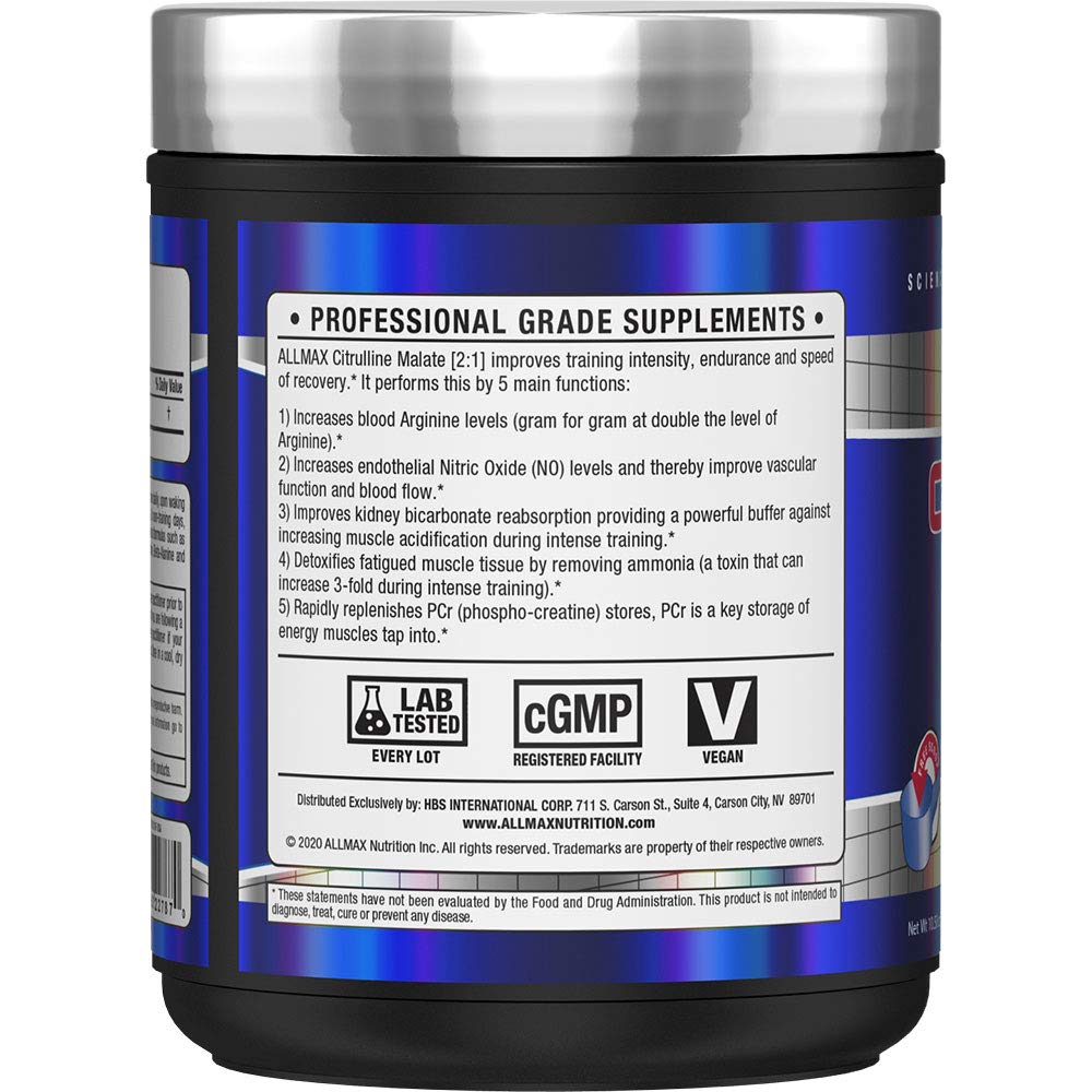 Scoop of ALLMAX Citrulline Malate unflavored powder ready to mix