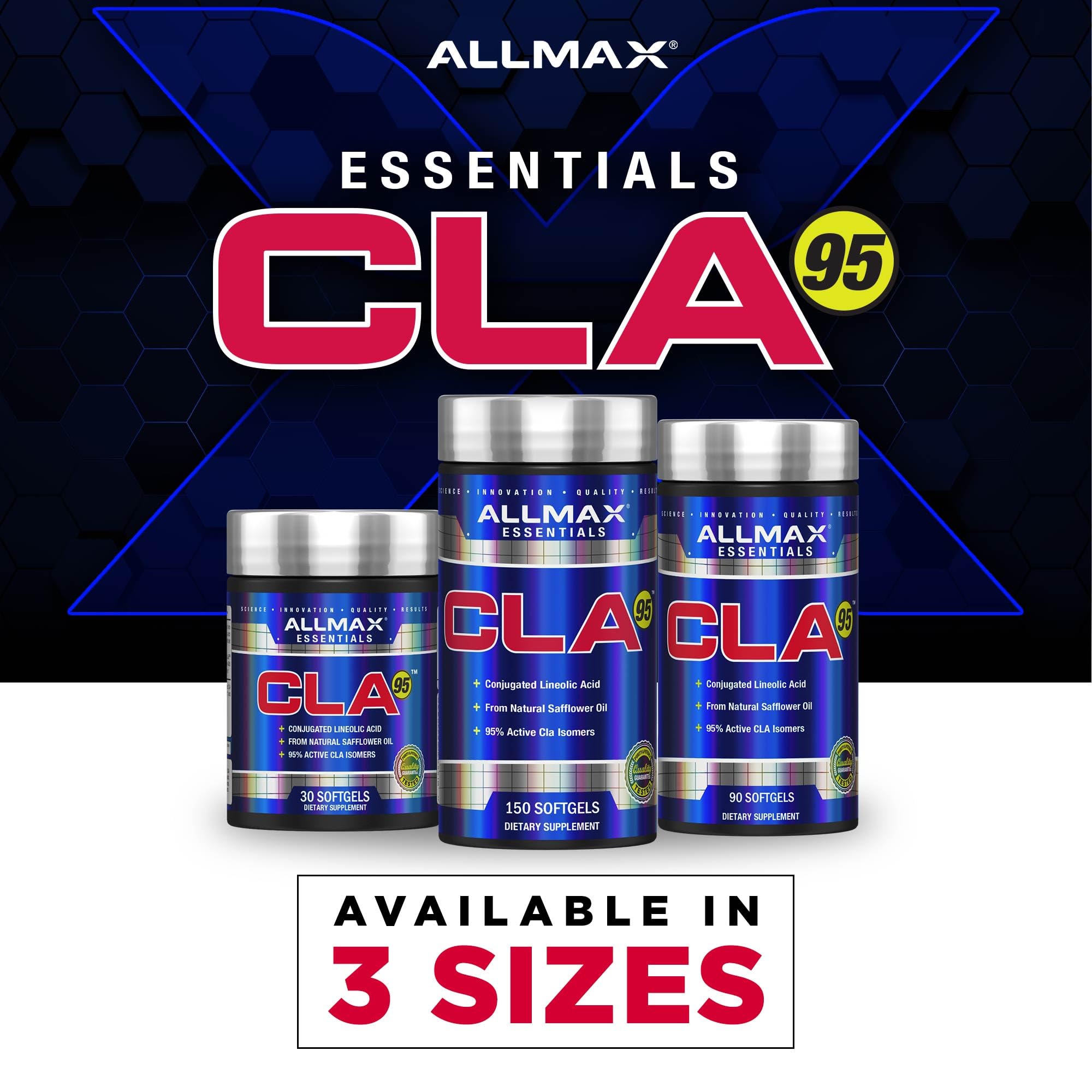ALLMAX CLA 90-softgel bottle ready for ongoing routine use.