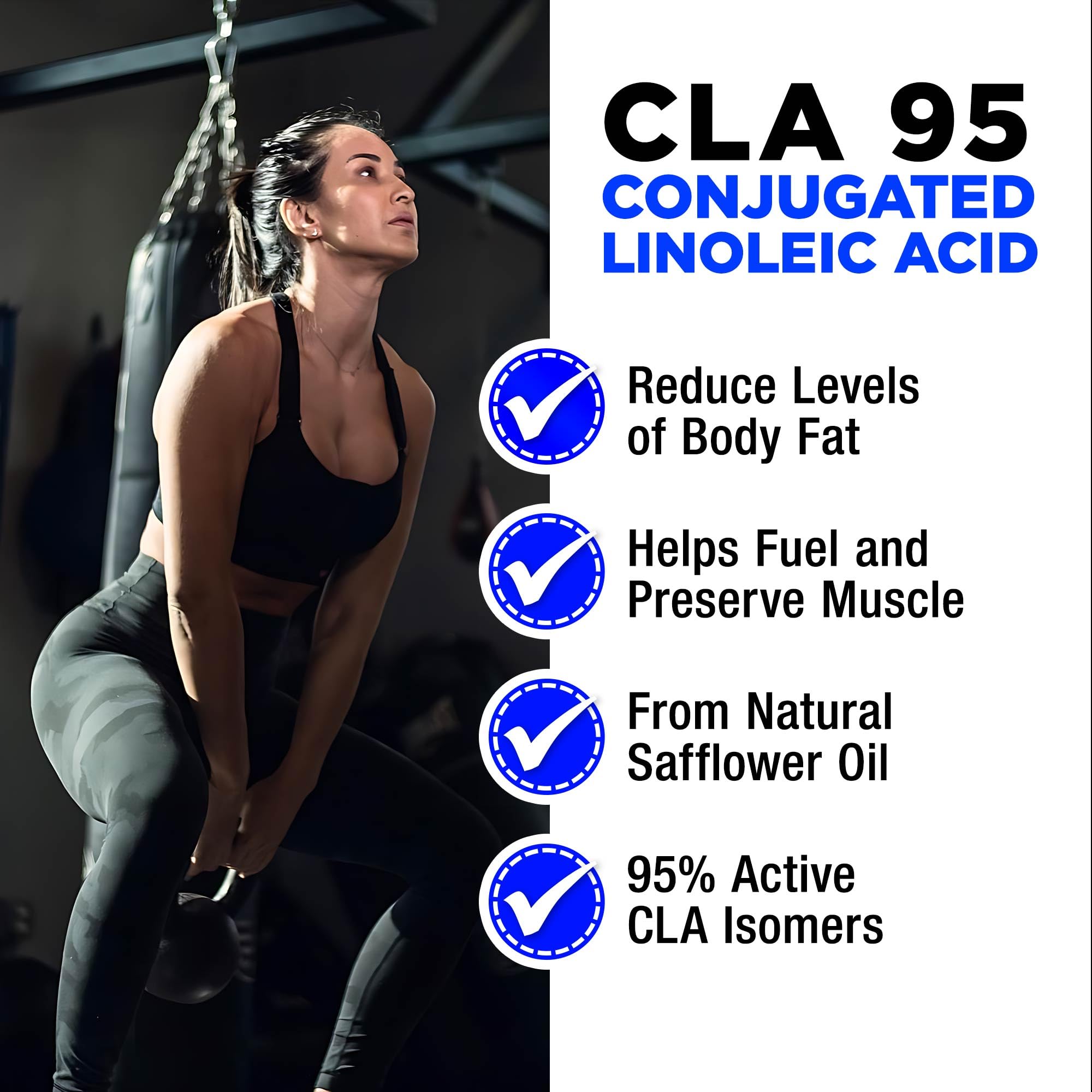 ALLMAX CLA packaging options with 30, 90, and 150 softgels