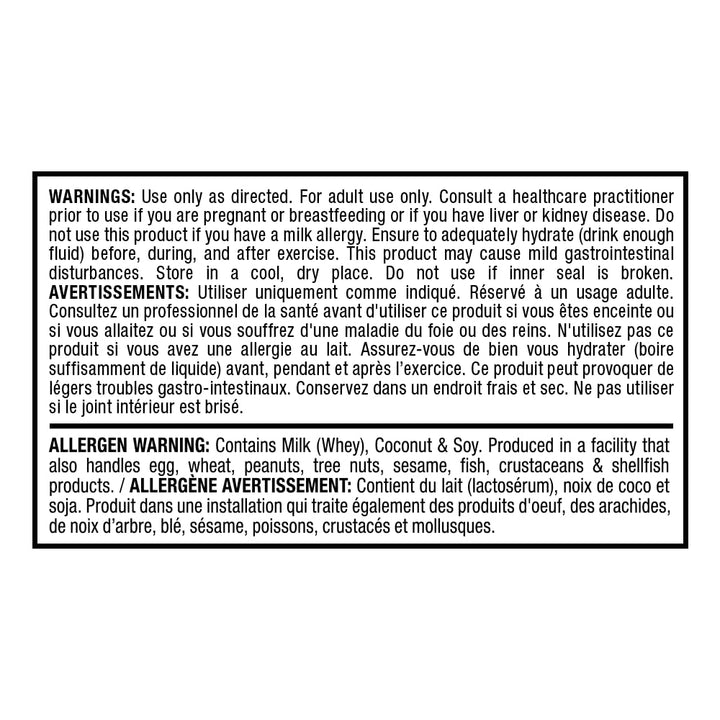 Close-up of ALLWHEY Vanilla label showing gluten-free and kosher certification.