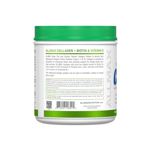 ALLMAX collagen scoop dispensing for easy daily measurement