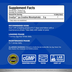 AllMax CREATINE mixed in glass demonstrates quick dissolution and smooth mixing.