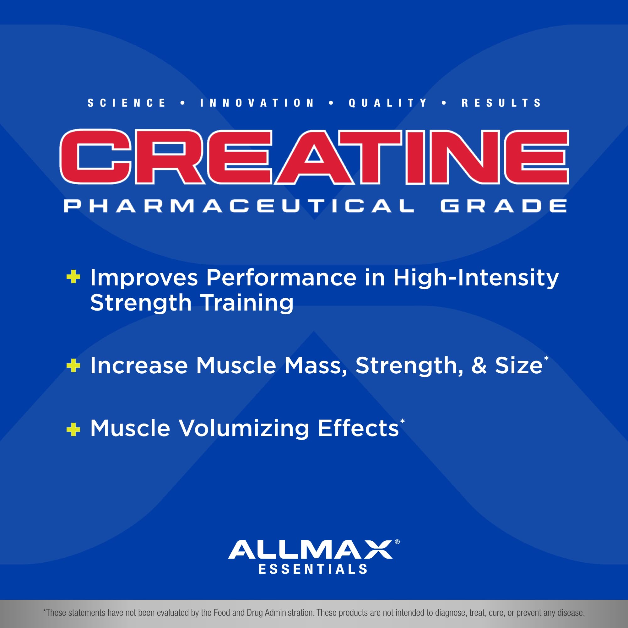 AllMax CREATINE scoop with powder highlights micronized, highly absorbable formula.