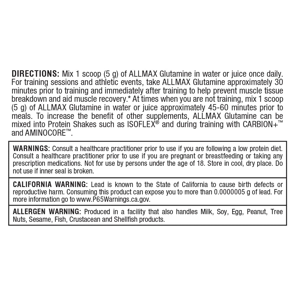 ALLMAX Essentials Arginine HCL clean ingredients for vegan athletes
