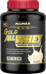 Gluten-free label on ALLMAX Gold ALLWHEY packaging for gluten-sensitive diets