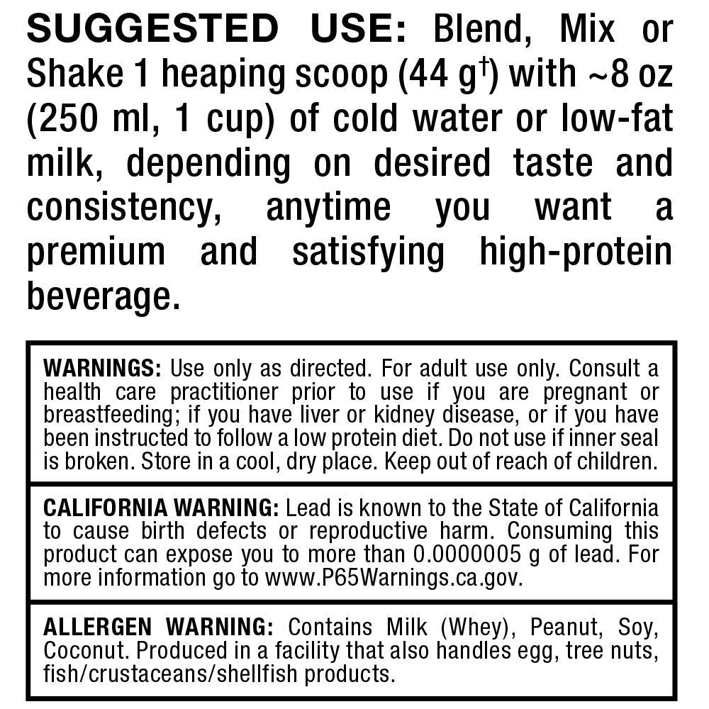 Measuring spoon with ALLMAX HEXAPRO powder beside a prepared shake.