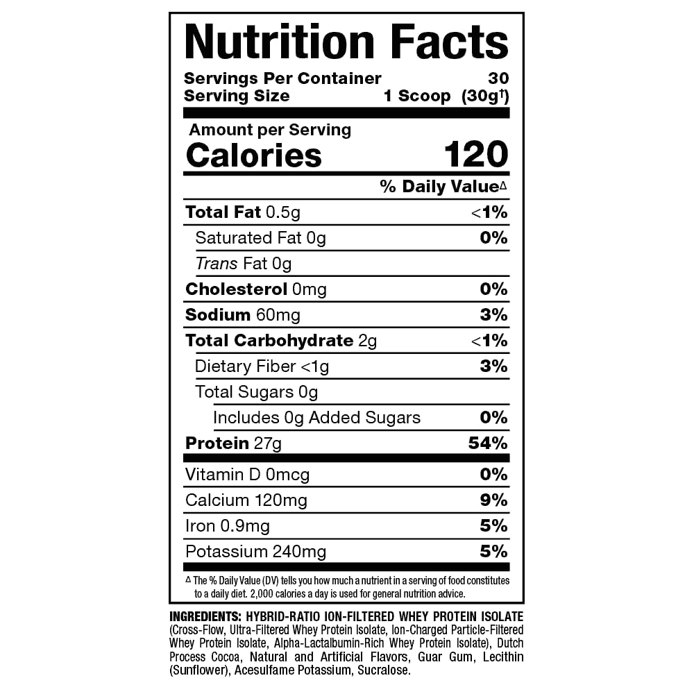 ALLMAX Isoflex chocolate serving with glass of milk suggests taste.