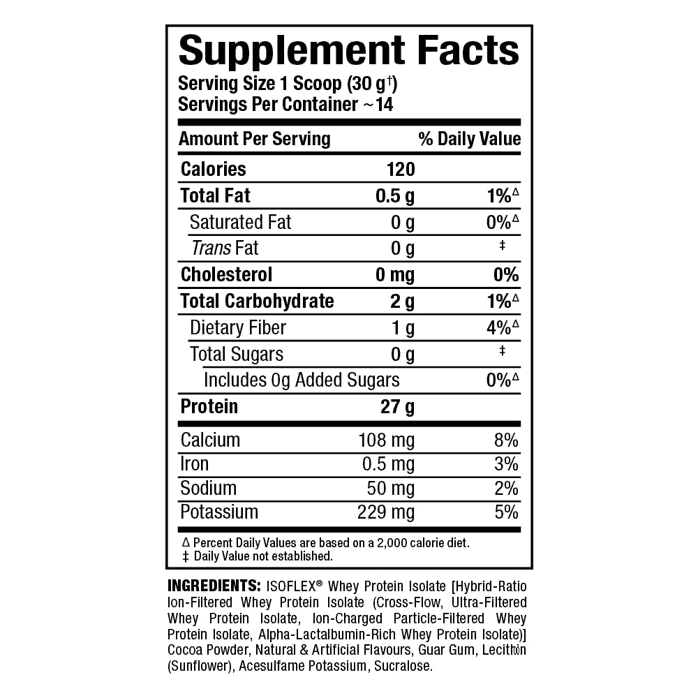 AllMax ISOFLEX chocolate shake close-up with creamy texture