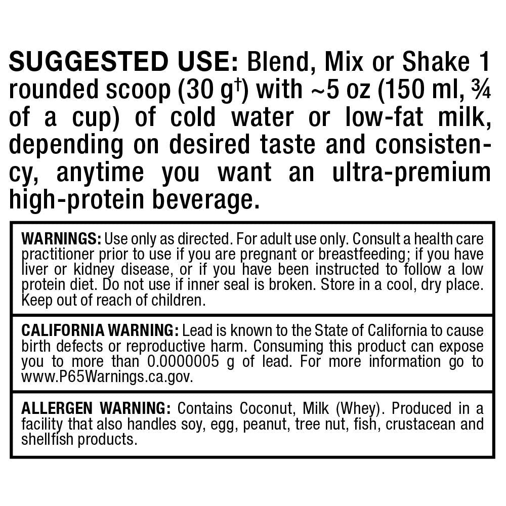AllMax ISOFLEX nutrition panel close-up