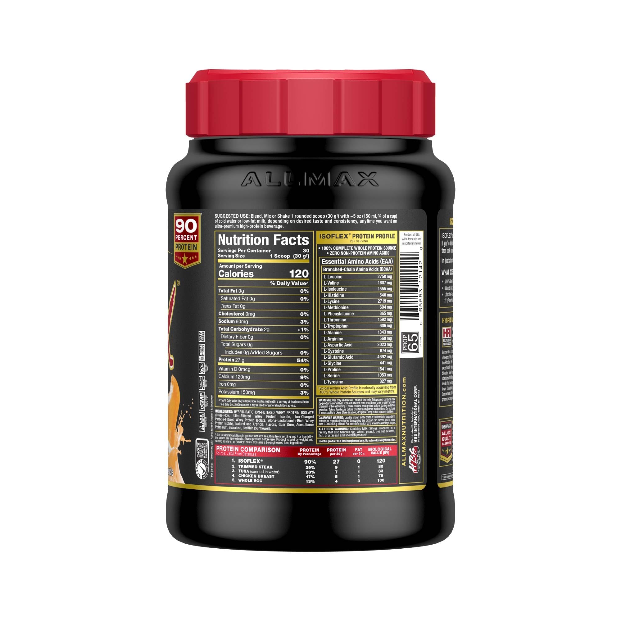 AllMax ISOFLEX Orange Dreamsicle shake in glass highlighting refreshing flavor