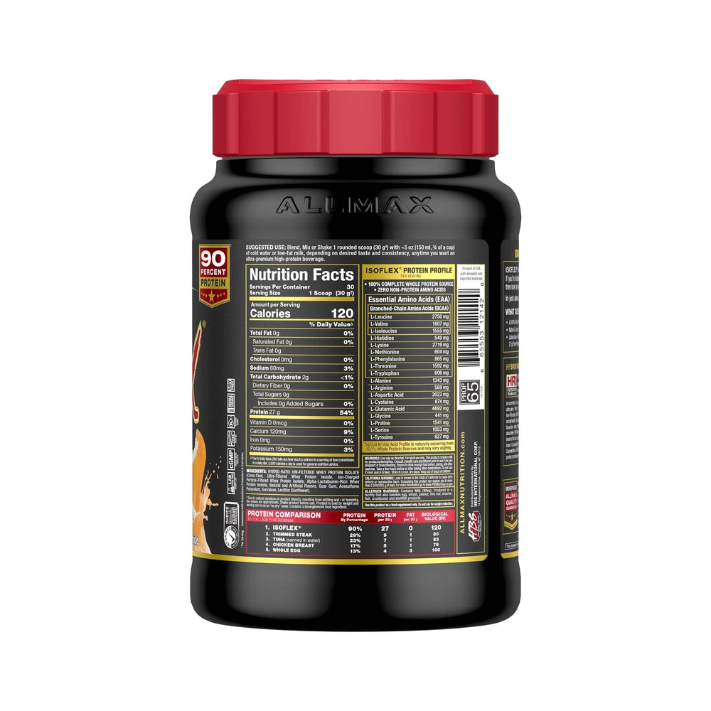 AllMax ISOFLEX Orange Dreamsicle shake in glass highlighting refreshing flavor