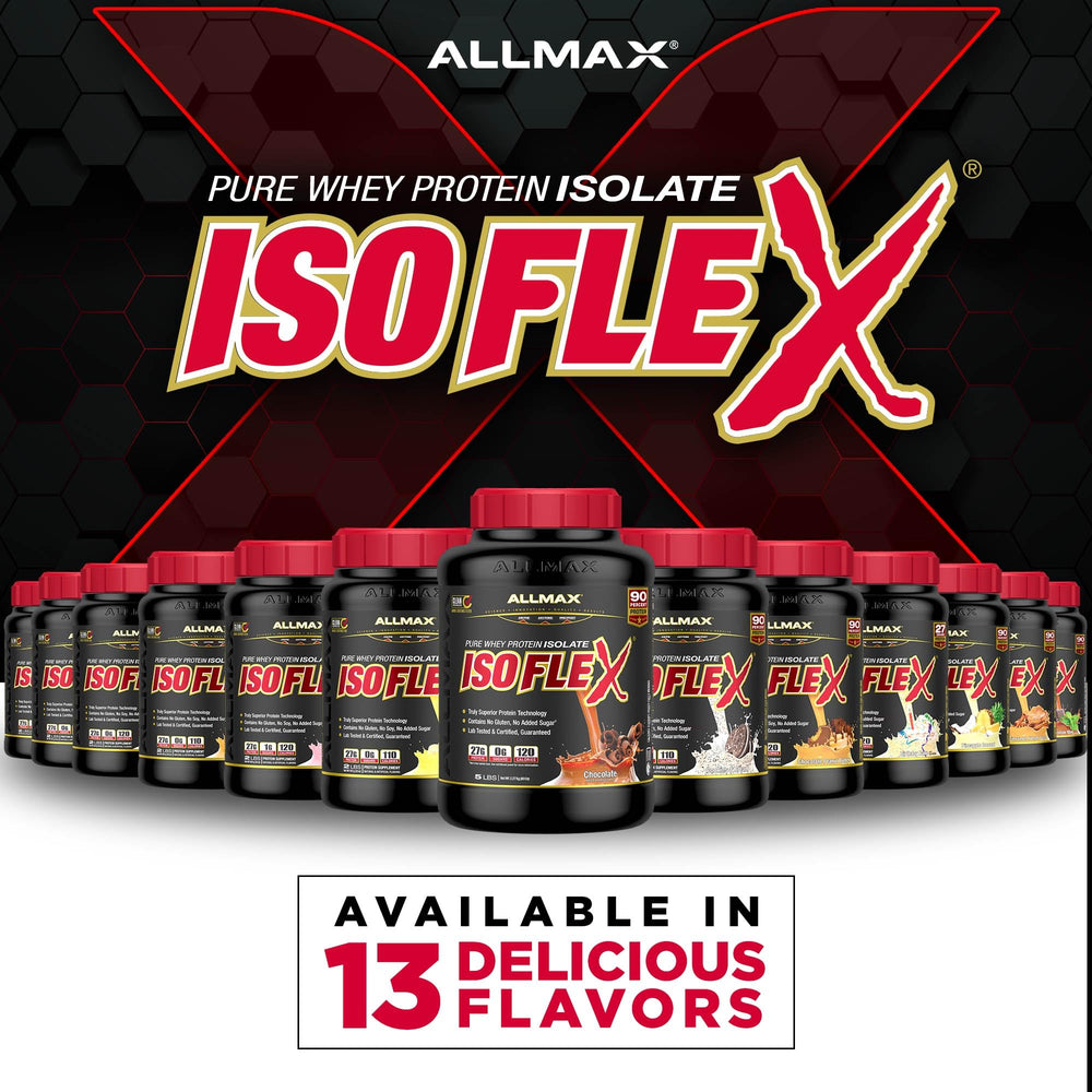 Allmax ISOFLEX strawberry shake ready for quick breakfast.