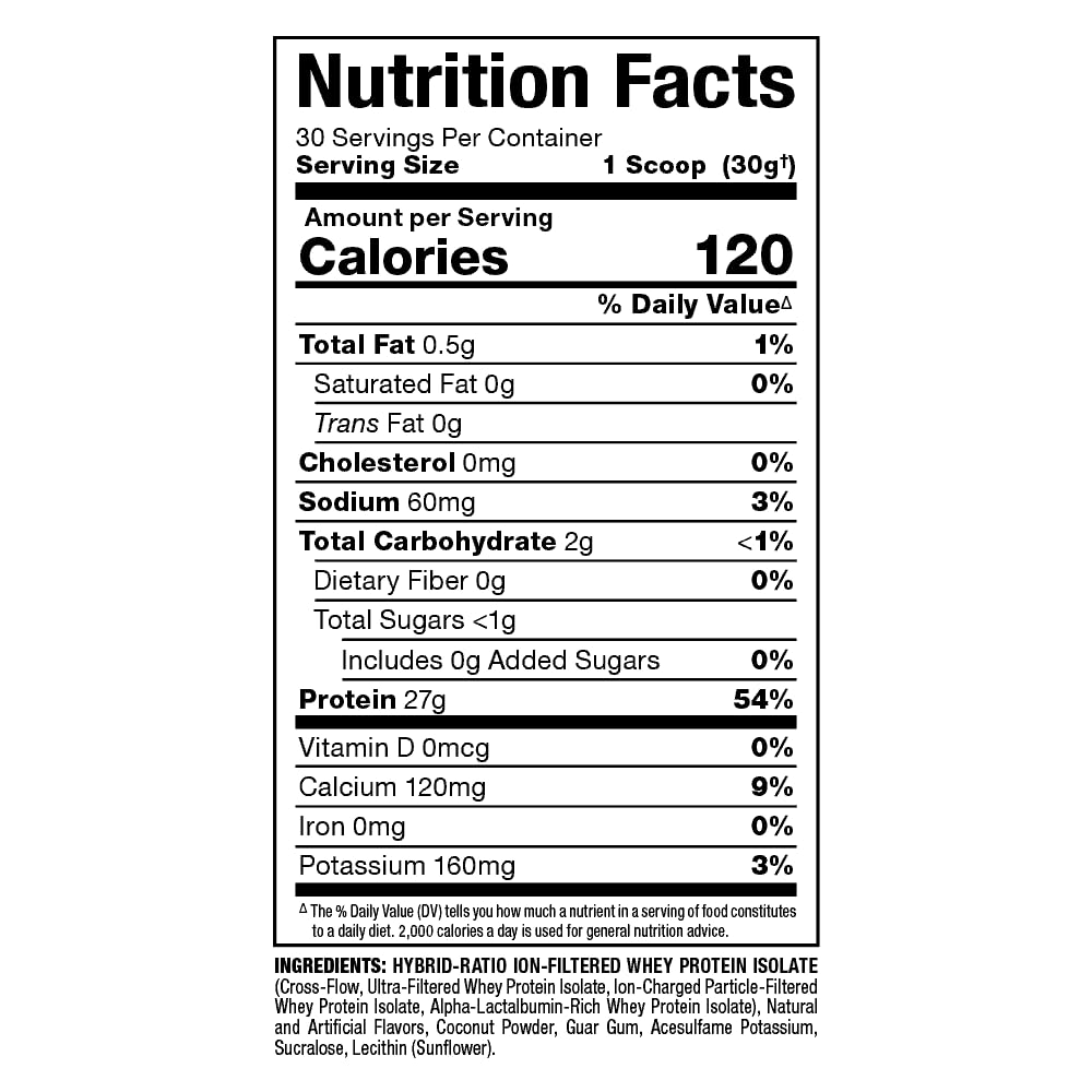 AllMax ISOFLEX tub with scoop open – tropical powder aroma