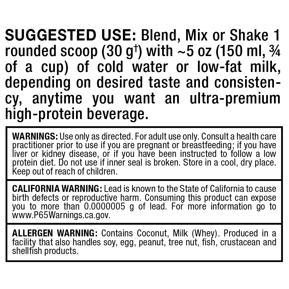 Back label close-up on ISOFLEX canister with ingredients