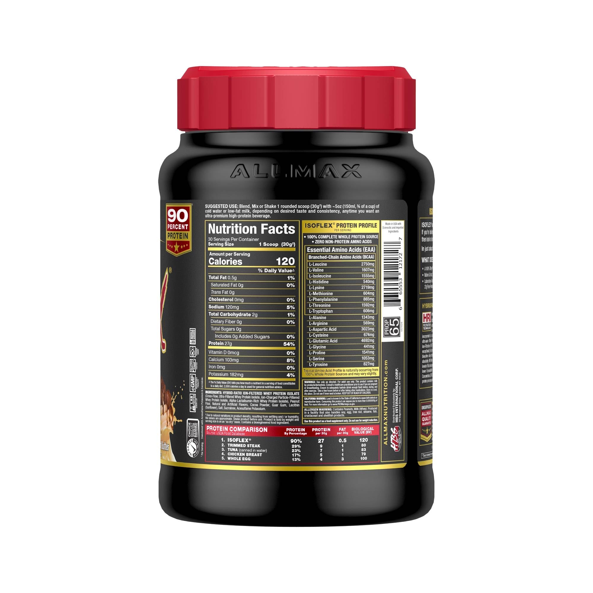 ALLMAX ISOFLEX zero fat and zero sugar, clean shake option