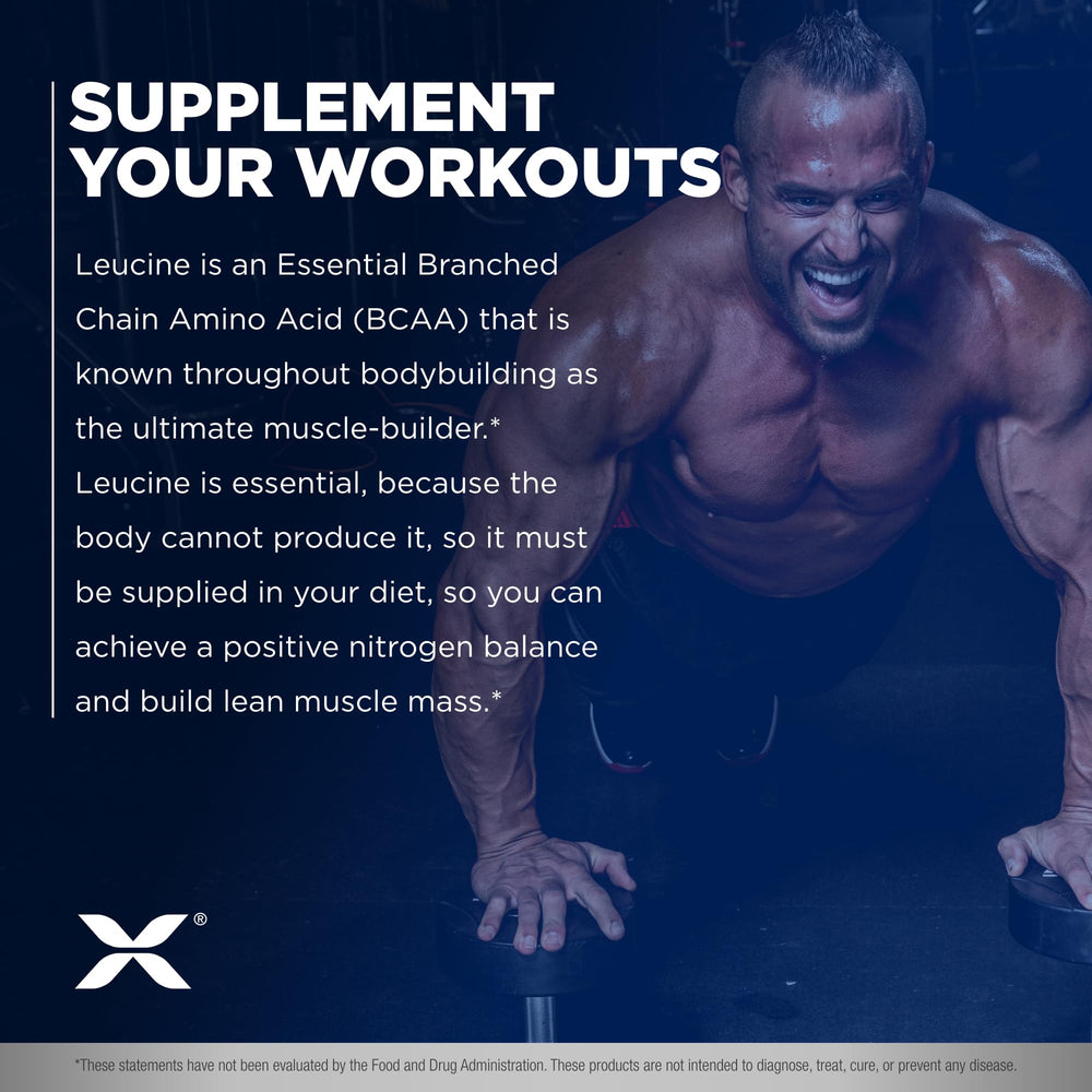 ALLMAX Leucine muscle recovery concept emphasizing essential BCAA support.