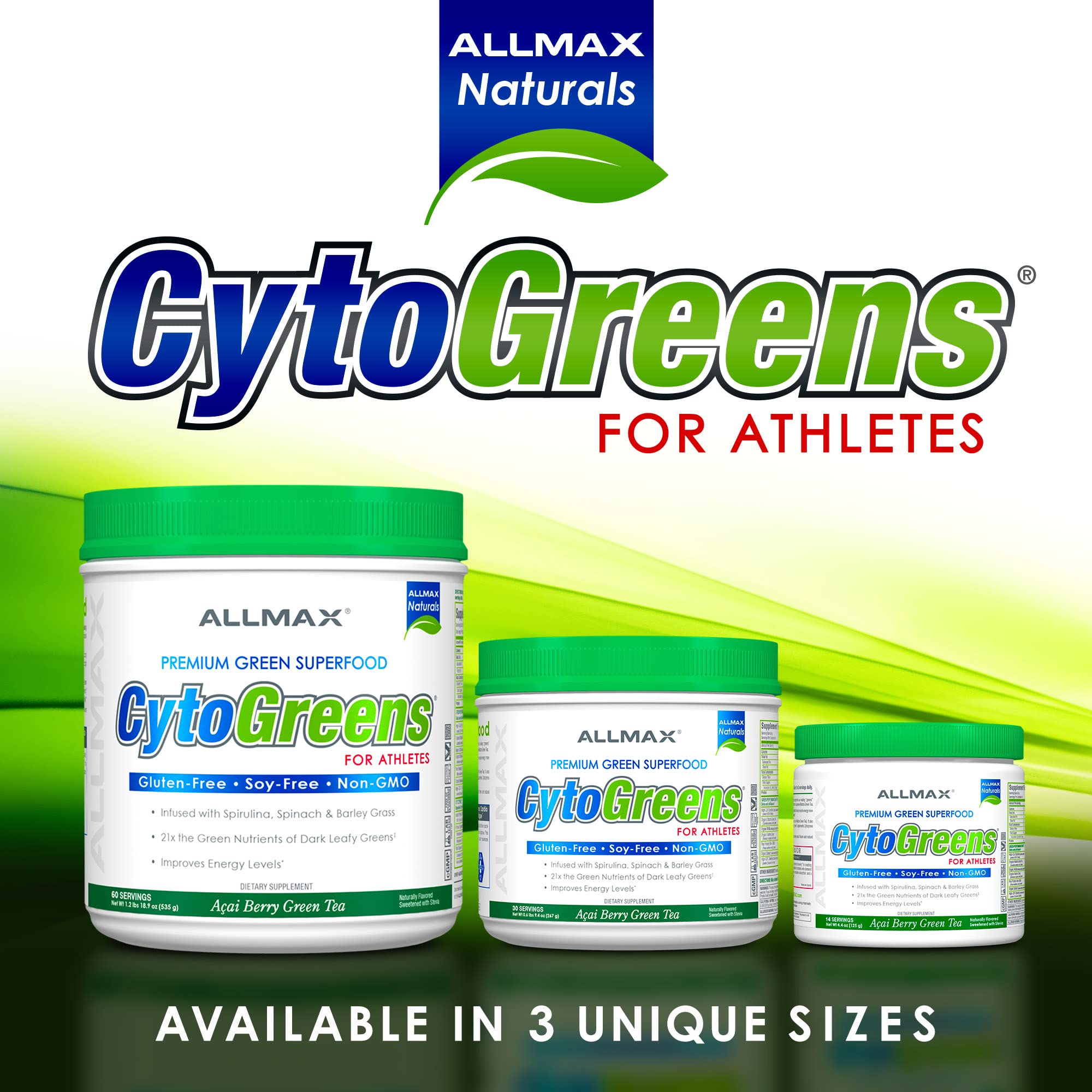 AllMax Naturals CYTO-Greens glass being stirred for a smooth mix