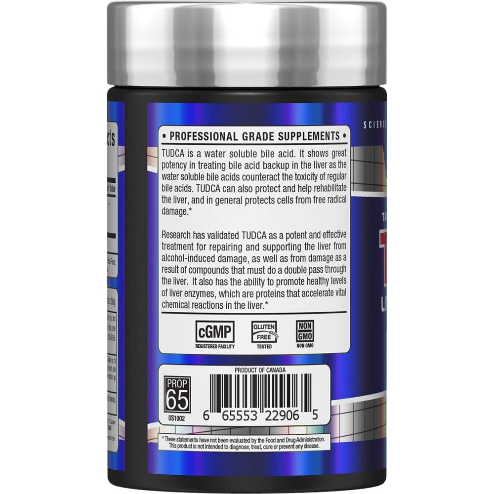 ALLMAX TUDCA+ packaging front showing gluten-free, non-GMO promise.