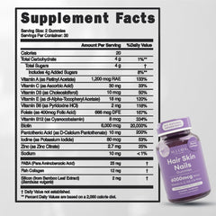 ALLURA HAIR packaging front signals premium, US-made supplement for hair and nails.