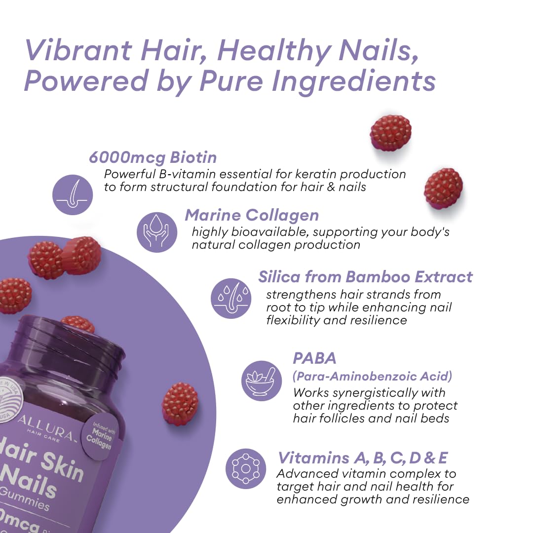 ALLURA HAIR passion fruit chew showcases tasty daily beauty support.