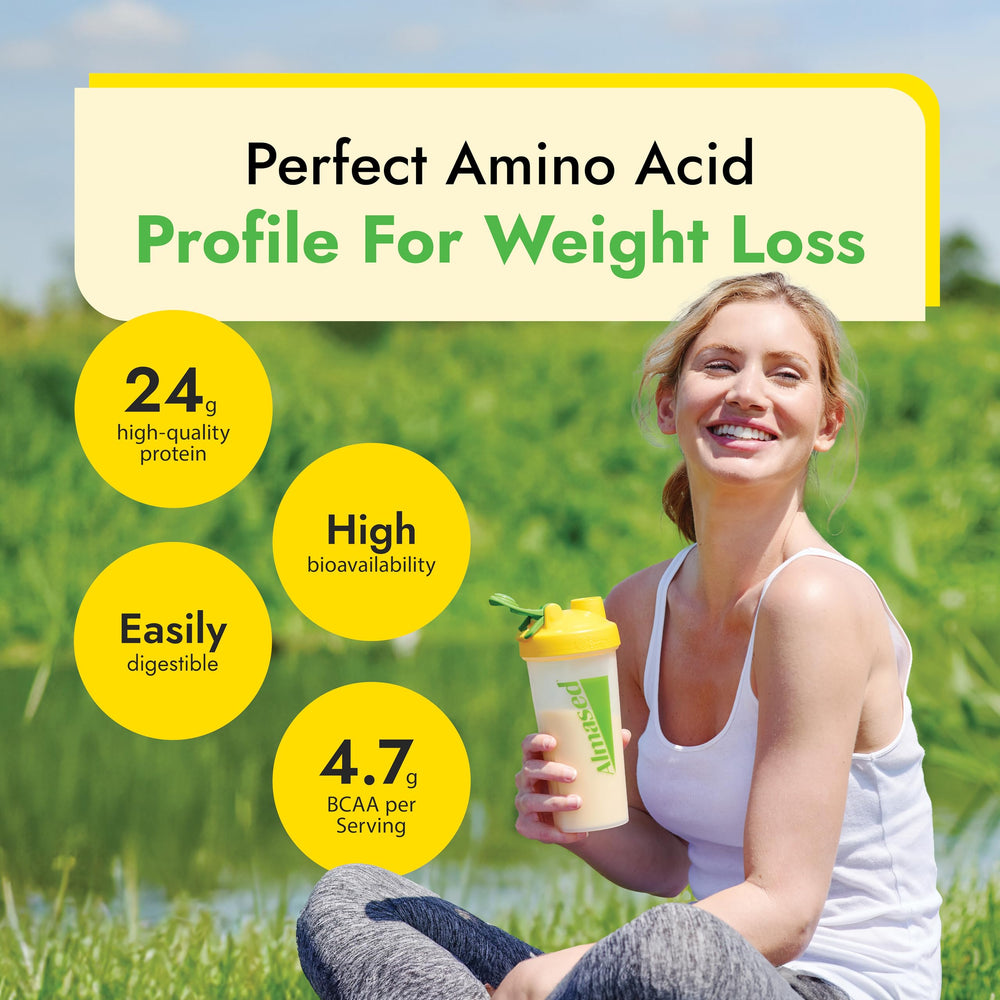 Active lifestyle user enjoying Almased Vanilla Shake after workout