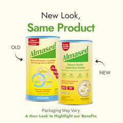 Almased vanilla shake in glass with creamy texture for quick meals.