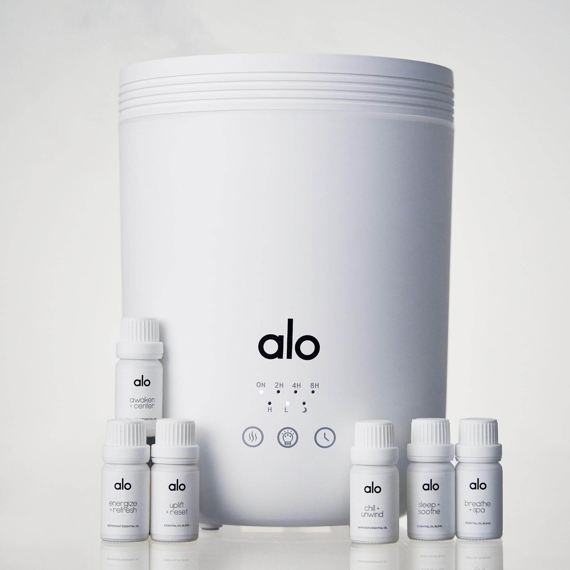 ALO Chill & Unwind lavender bottle for calming evenings and serene spa-like settings