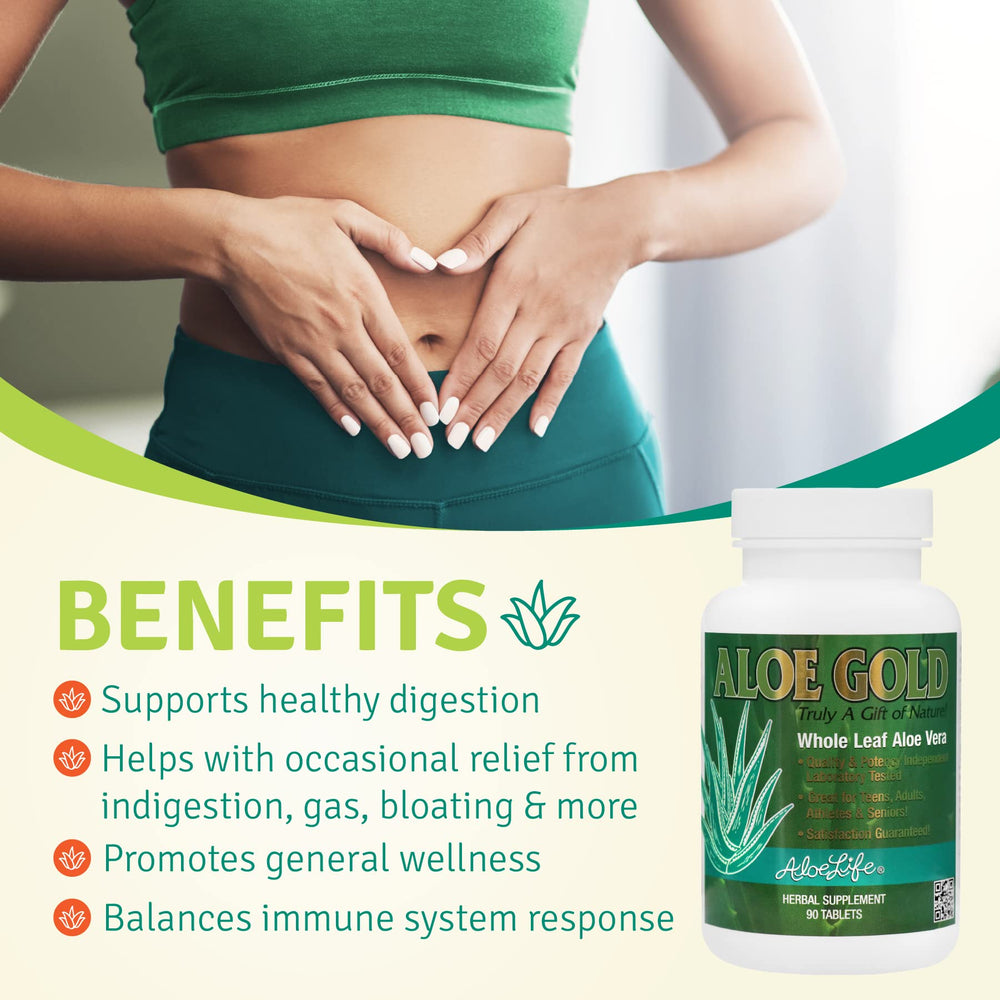 Pouring Aloe Life Aloe Gold from the bottle for convenient daily supplementation.