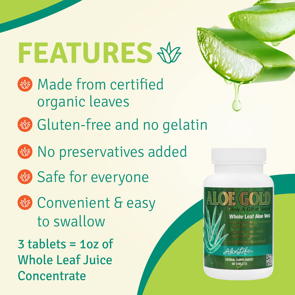 Aloe Life Aloe Gold label detail shows calcium citrate and magnesium minerals.