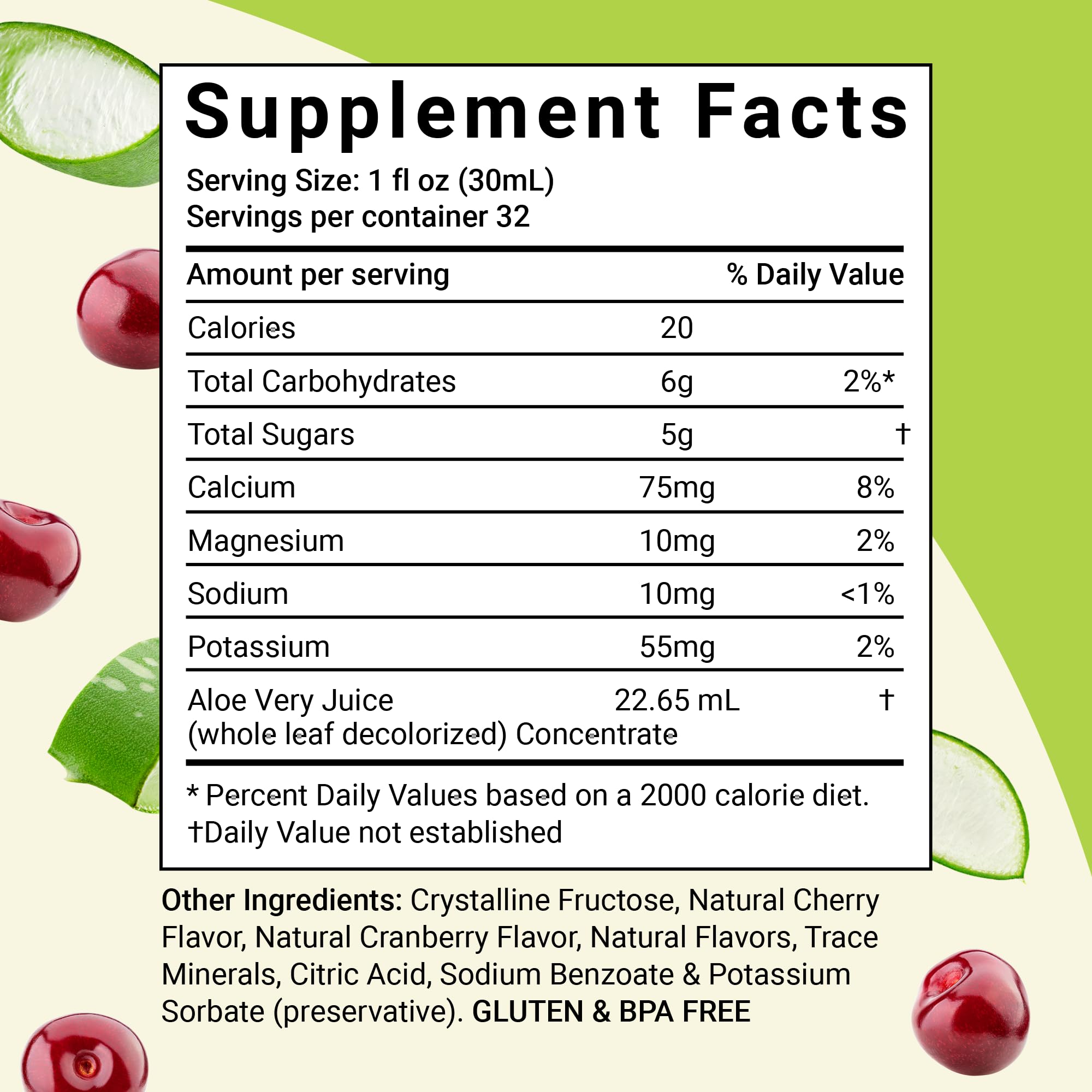 Aloe Life Cherry Berry juice pour offers a tasty pre-meal routine.
