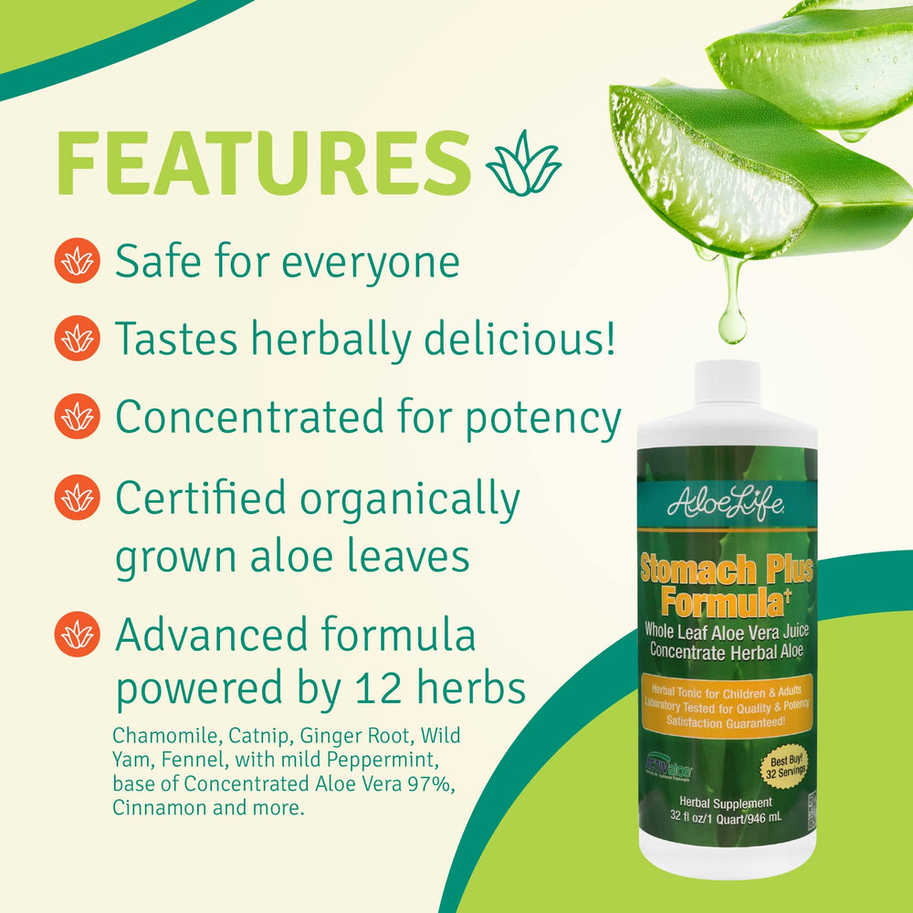Aloe Life Stomach Plus peppermint image suggesting soothing aroma