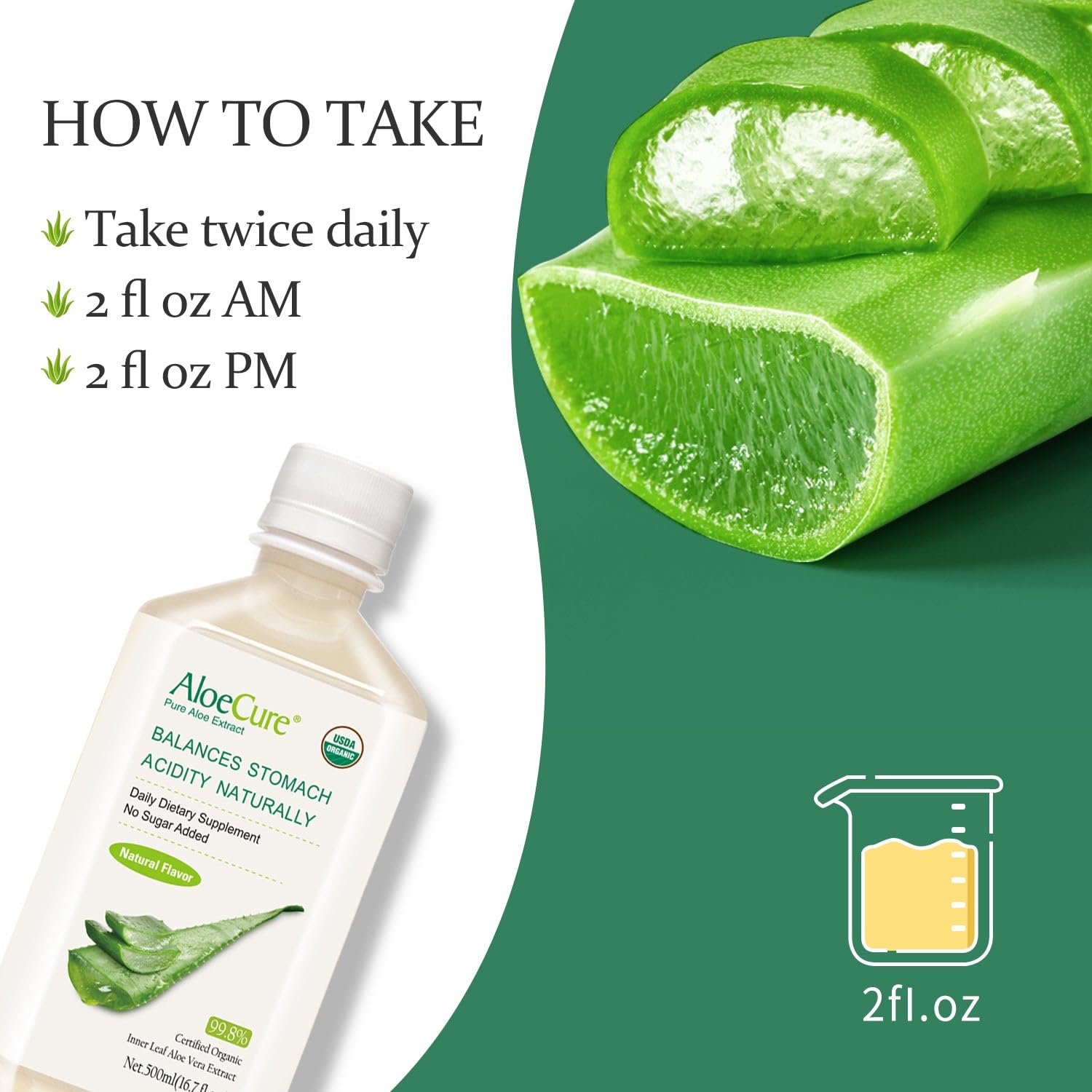 AloeCure certifications logos on packaging communicate trusted organic quality.