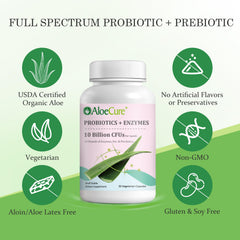 Ingredients panel lists prebiotics, enzymes, and bromelain for a full blend.
