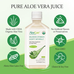 AloeCure farm harvest scene emphasizes fresh, organic aloe from farm to bottle.
