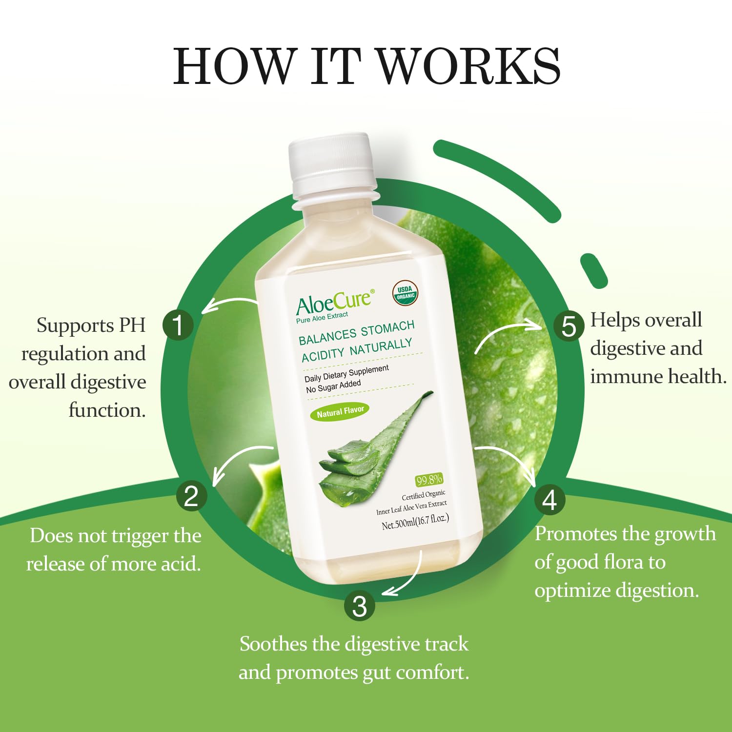 AloeCure inner leaf gel close-up displaying natural texture for digestive support.