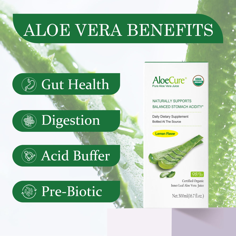 AloeCure Lemon Flavor bottle pour showing easy daily intake