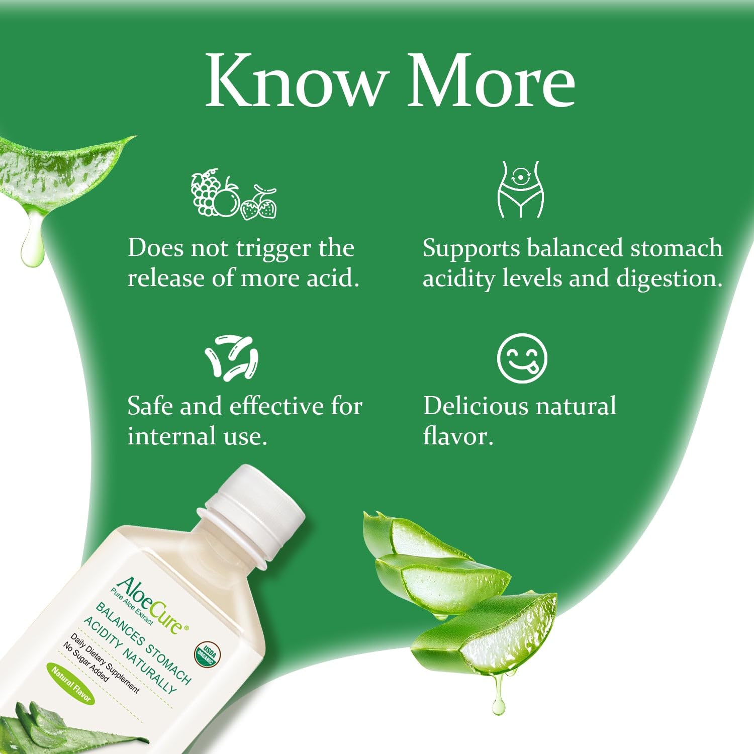 AloeCure juice in a bottle shows the natural color, without filtration.