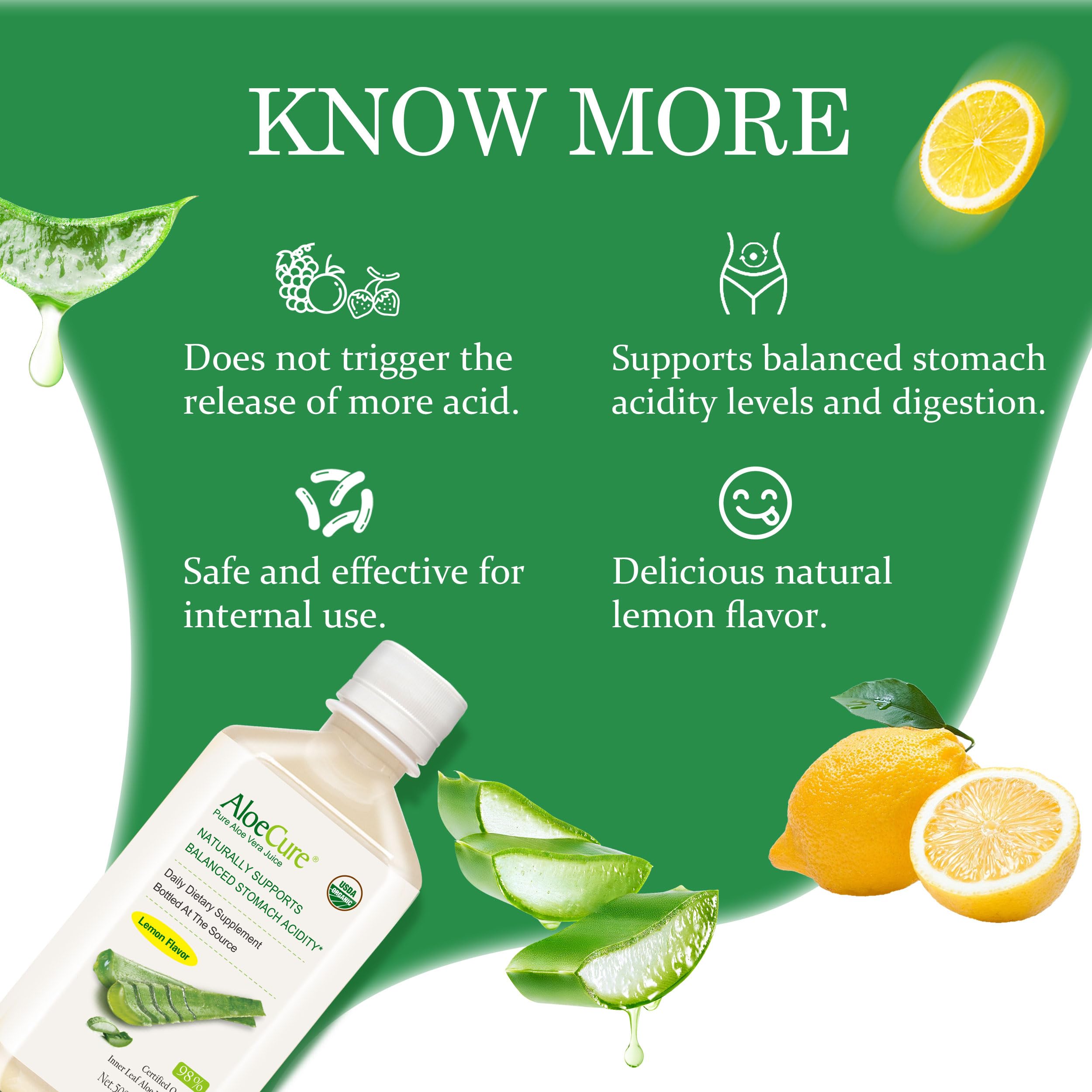 AloeCure organic lemon extract adds natural flavor and clean ingredients