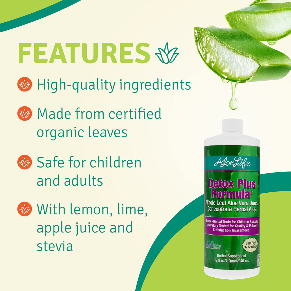 Fresh aloe leaf highlighting the organic base and herbal blend.