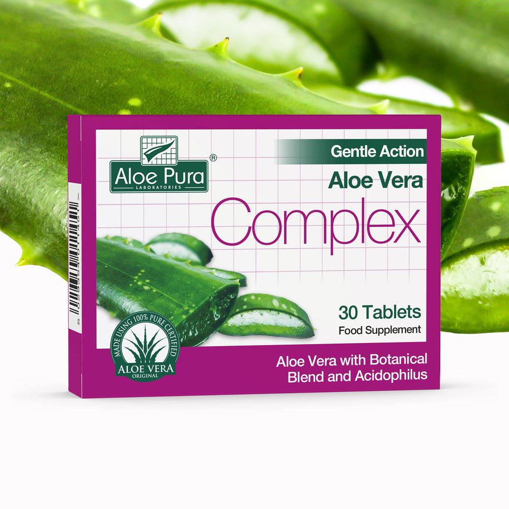 Aloe Pura Colax bottle on shelf with label detail emphasizing a gentle daily option.
