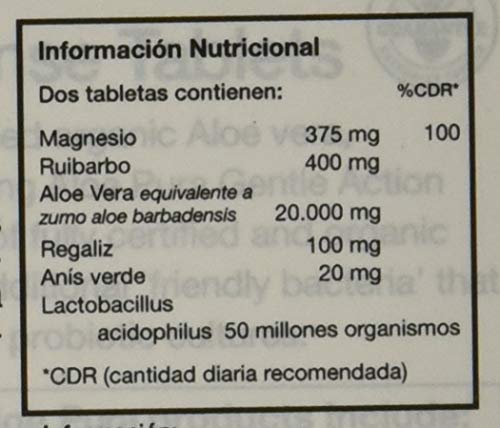 Aloe Pura Colax bottle open to reveal tablets.