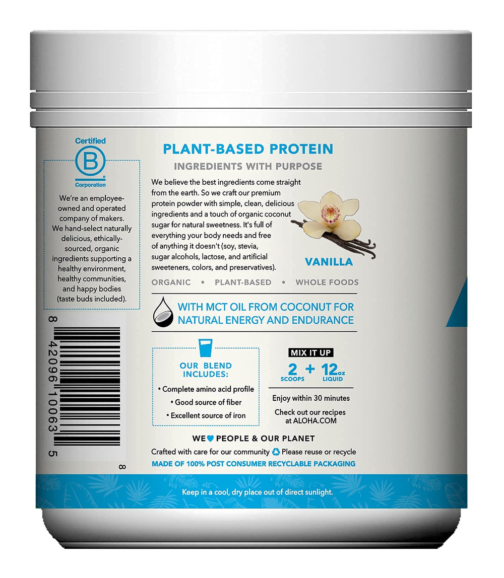 ALOHA dairy-free vegan protein suitable for many diets