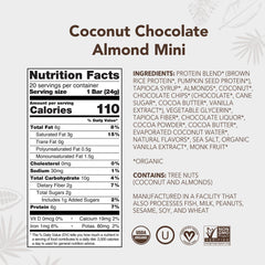 Close-up of ALOHA Minis texture, coconut chocolate almond bite.