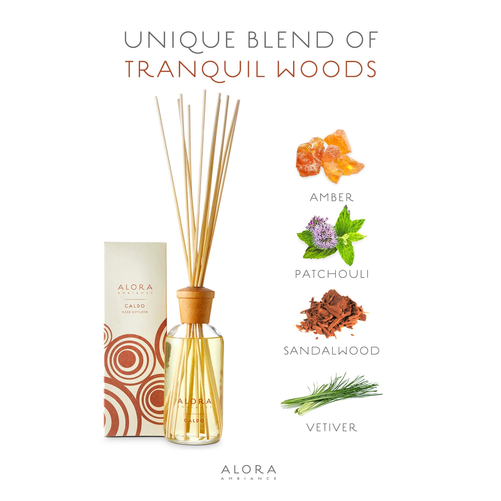 Caldo diffuser sticks extend to 17 inches for balanced diffusion