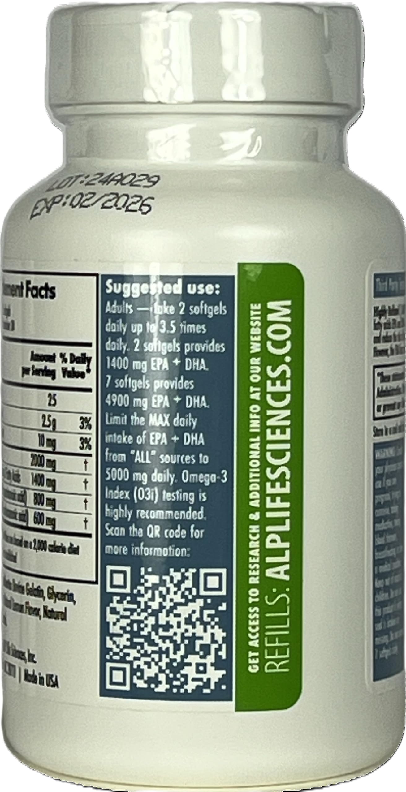 60-count ALP High-3 TAG bottle front view