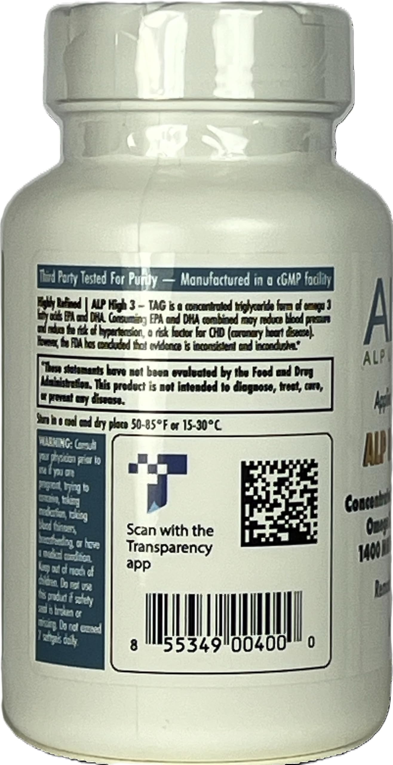 Close-up of lemon-flavored coating on ALP High-3 TAG capsules