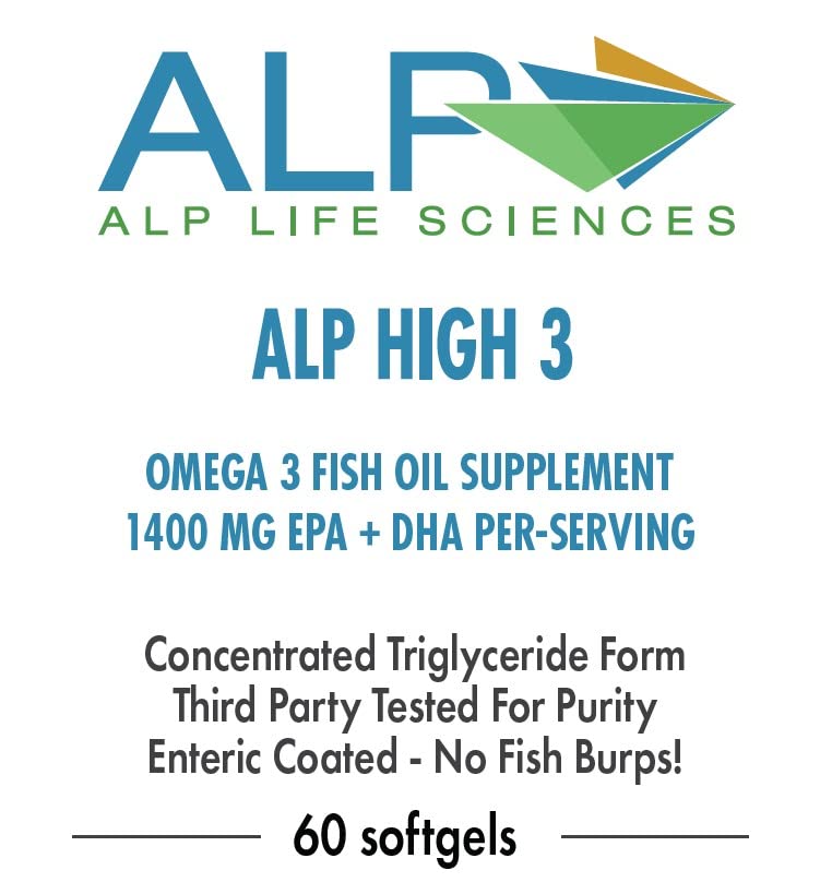 ALP High-3 TAG softgel capsules close-up showing high EPA/DHA content